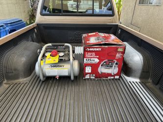 NEW HUSKY 2 Gal. 135 PSI Portable Electric Quiet Jobsite Air Compressor w/Dual Pressure Gauges & 1-Quick Coupler