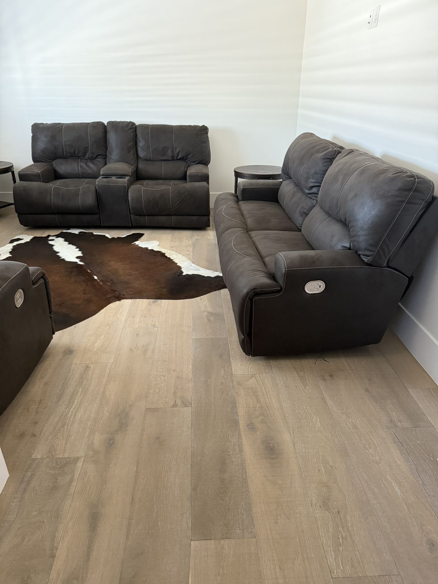 Fabric Dual Power Reclining Sofa, Loveseat and Recliner