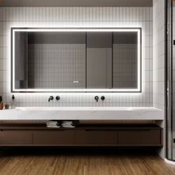 LED MIRROR 80 x 40 Touch Button Bathroom Vanity Mirror Switchable Color LED with Defogger 80x40