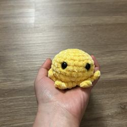 Yellow crochet octopus