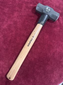 Truper 4 lb Engineer Hammer, 16-Inch Premium Hickory Wood Handle, Double-Faced Forged Fe12)