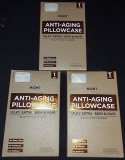 Shine By Night Anti-Aging Pillowcase 3 Satin Pillowcases Size: Standard/Queen NIB