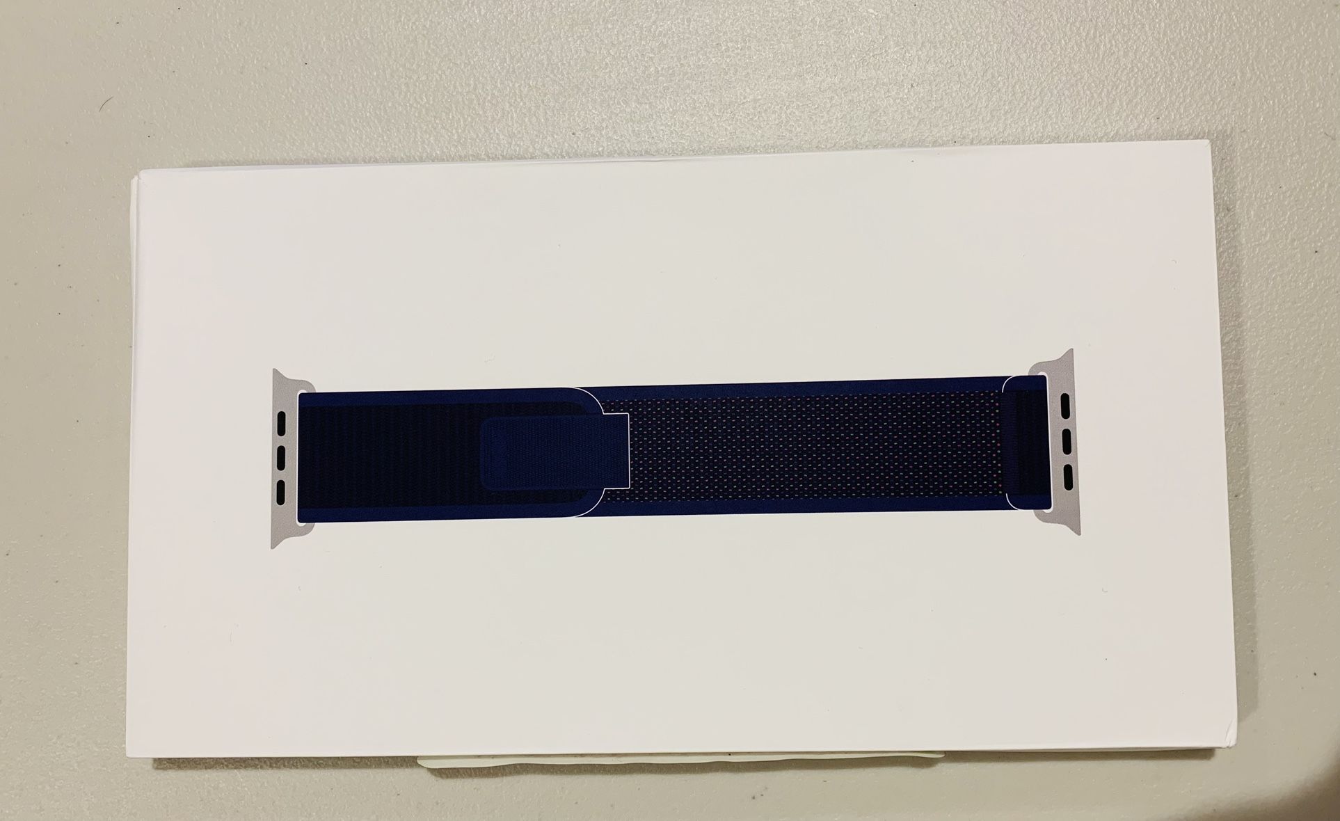Genuine Apple 49mm Blue Trail Loop M/L with Natural Titanium Finish