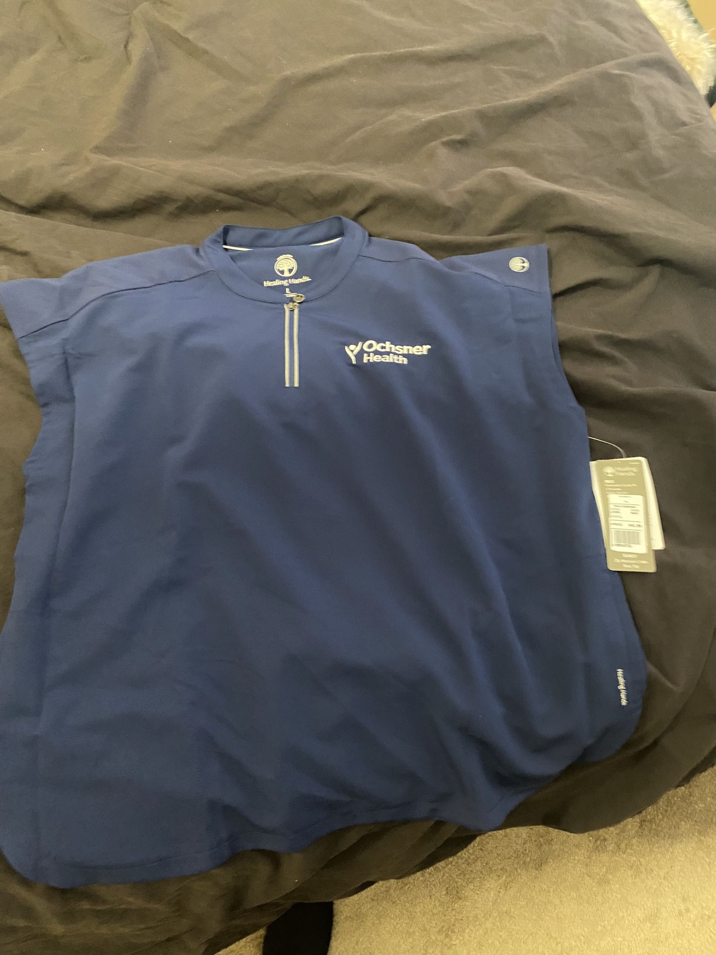 2 Navy Blue Ochsner Scrub Tops