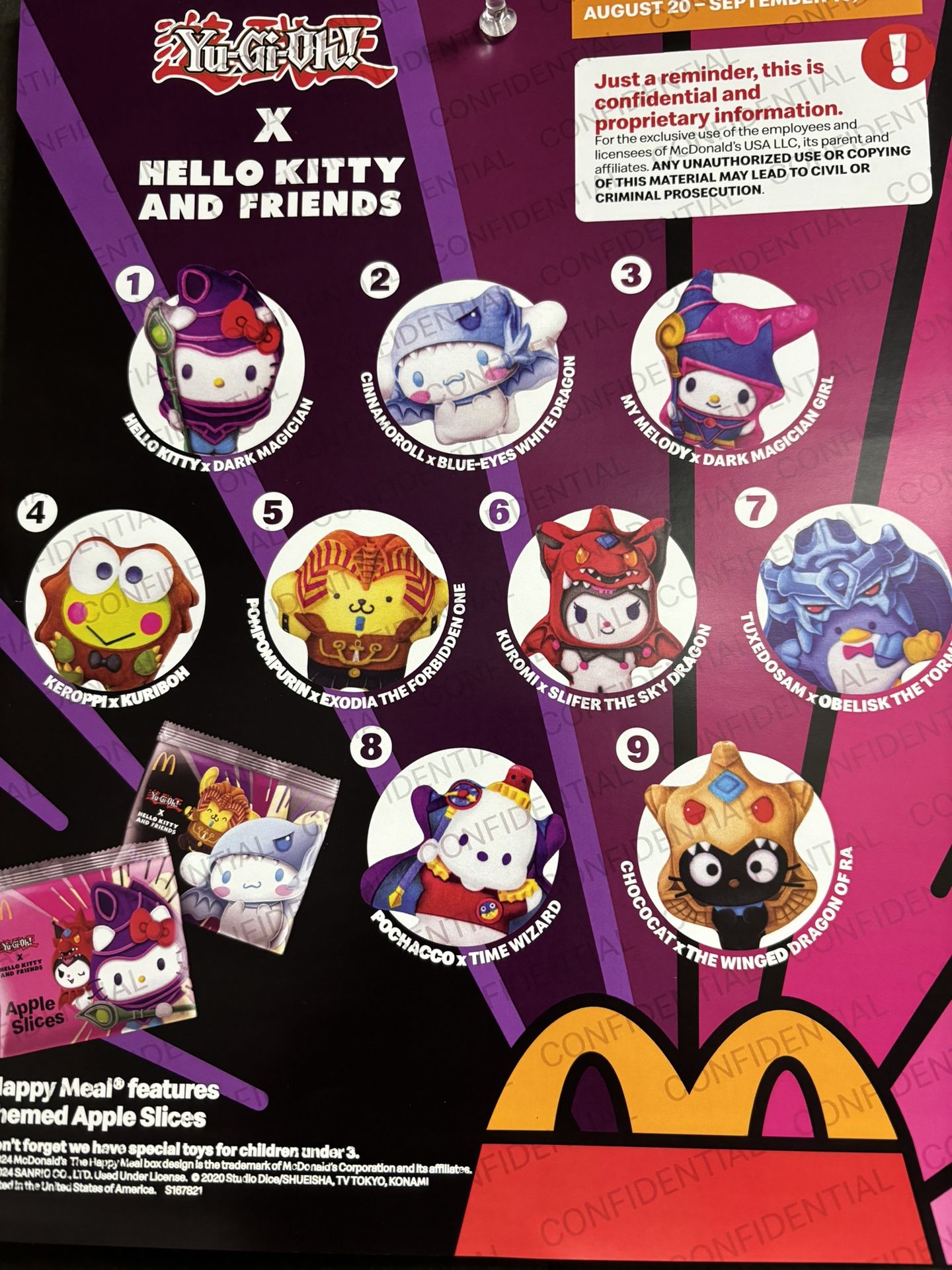 McDonalds Happy Meal Toy Yu-Gi-Oh Hello Kitty 9pc Set