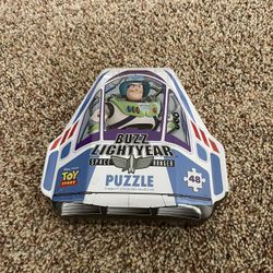 Disney Pixar Toy Story 4 shaped buzz light year tin with 48 pc puzzle