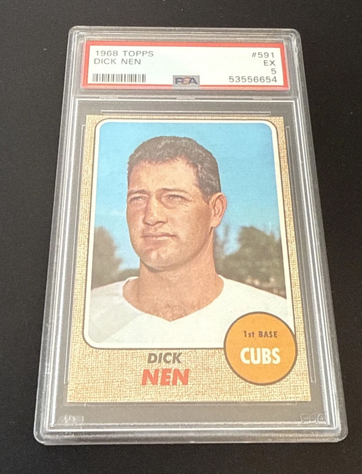 1968 Topps #591 DICK NEN Chicago Cubs PSA 5 EX