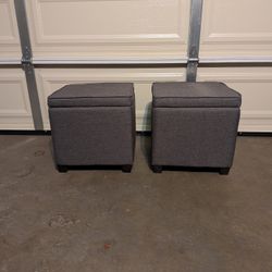 Small Square storage ottomans (set of 2)