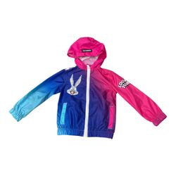 Looney Tunes Members Only Jacket Windbreaker Bugs Bunny Neon Girl Size 4T