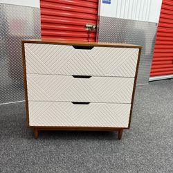 Wood & White 3-Drawer Dresser