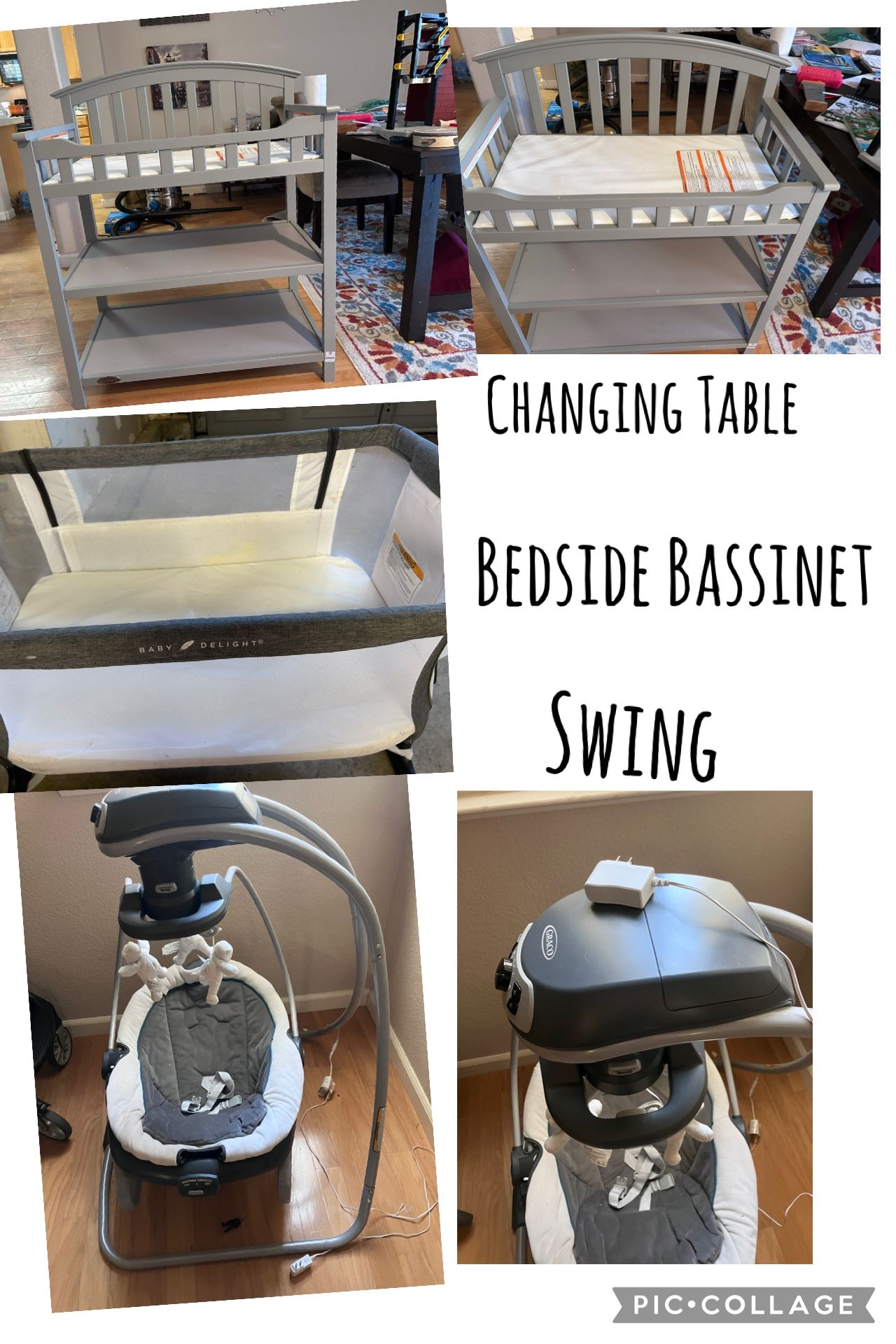 Baby Bundle! Changing Table | Bedside Bassinet | Swing