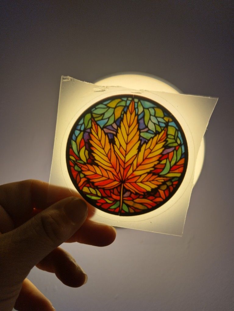 Stained Glass Marijuana Leaf Customized Auto Glass Stickers