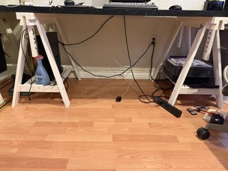 IKEA White Adjustable Trestle Desk Legs - Pair