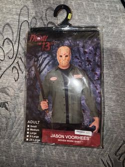 Friday the 13th Jason Voorhees Woven Work Shirt Medium