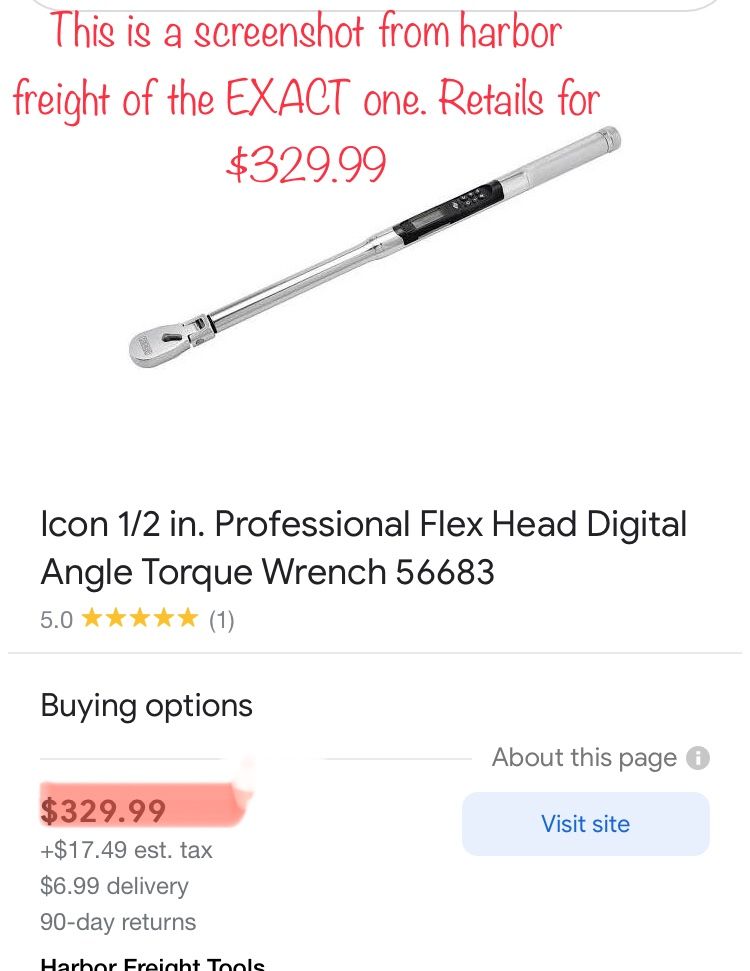 ICON 1/2 In. Professional Flex Head Digital Angle Torque Wrench (BRAND NEW)