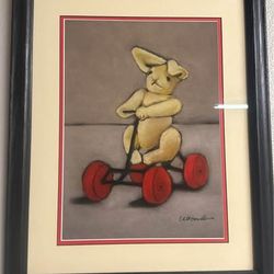 C. Alexander Framed Rabbit on Tricycle Art