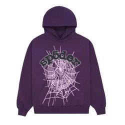 Sp5der Grape purple hoodie