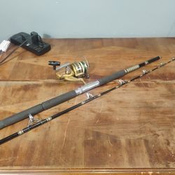 7' Vintage Salmon Fishing Rod / Reel Combo
