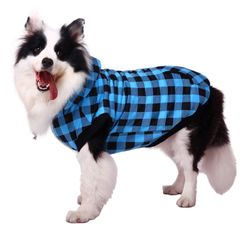 Dog Winter Coat Fleece Vest Hoodie, Fleece Warm Dog Coat for Large Dogs, Winter Dog Snow Jacket for Cold Weather Soft Apparel with Fleece Lining, Blue