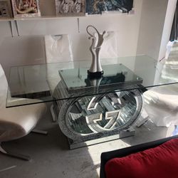 New GG Glass Top Table With 4 Chairs 5 Pc Set We Finance $39 Initial Payment 