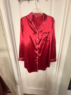 Red Satin Sleep Shirt Nightgown