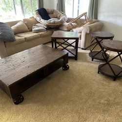 Coffee Table, Console Table, 2 Side Tables - Set Of 4