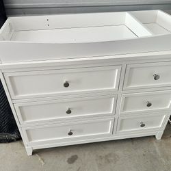 Children’s White Dresser With Removable Changing table Top