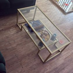 Gold Glass Coffee Table 