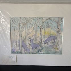 Paiting 20” high, 16” long (Forrest with animals)