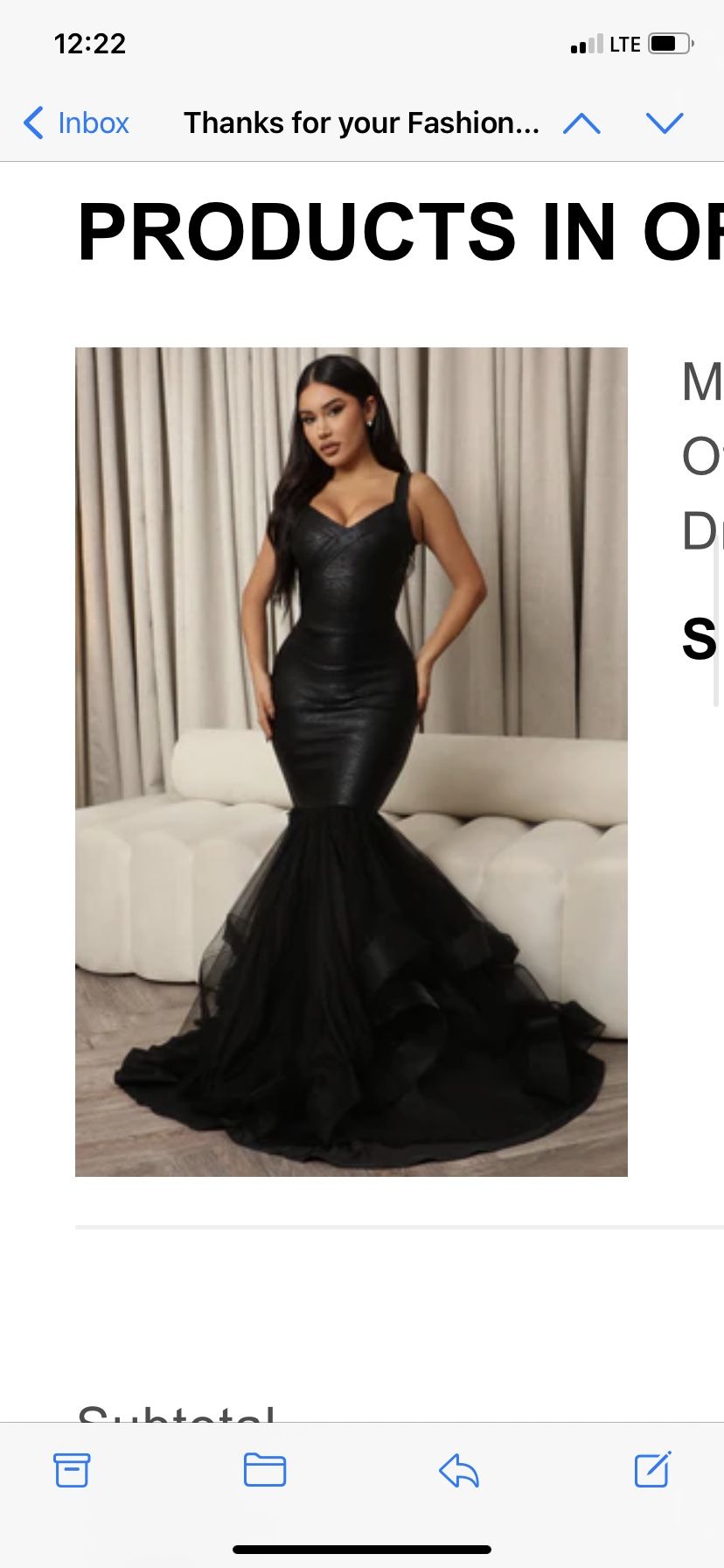 Black Mermaid Prom Dress 