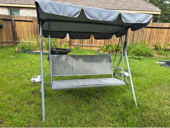 GOLDSUN 3 Person Glider Swing Hammock Chair with Utility Tray and Canopy