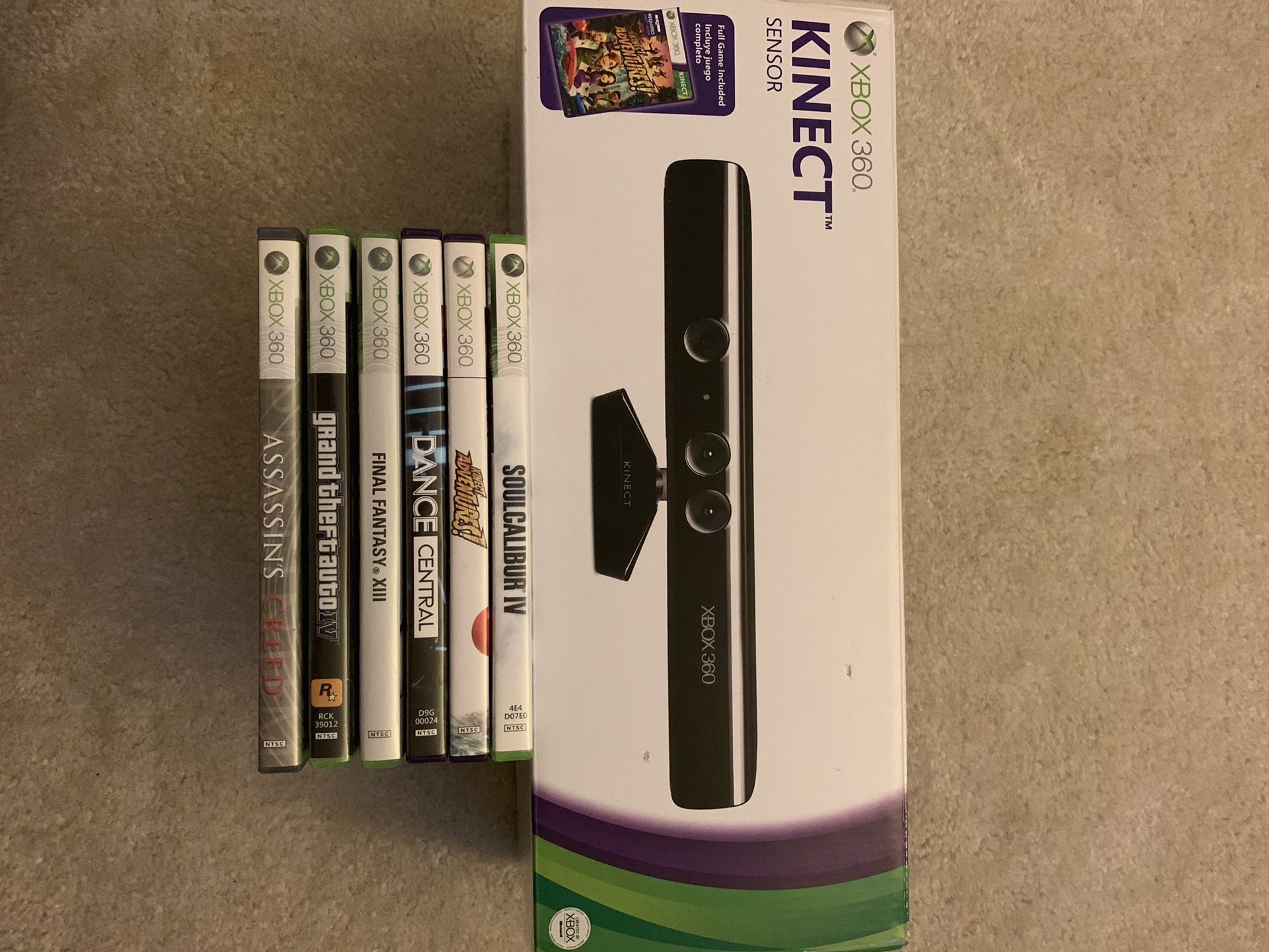 XBOX Kinect 360 with 6 Games