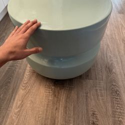 Seasonal Living Provenance Ceramic Linen Mint Gloss Balance Stool / Round Accent Table