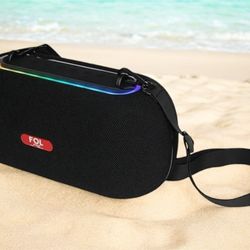 Portable TWS Bluetooth Speaker with RGB Lights shoulder strap