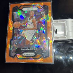 Sir Jabari Rice Rookie Cracked Ice Card 299