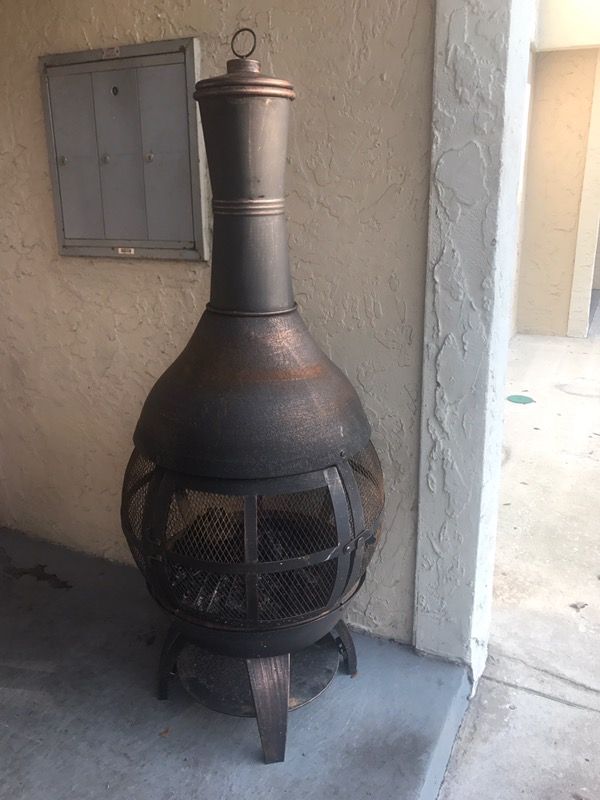 Brushed Copper Chiminea / Fire Pit