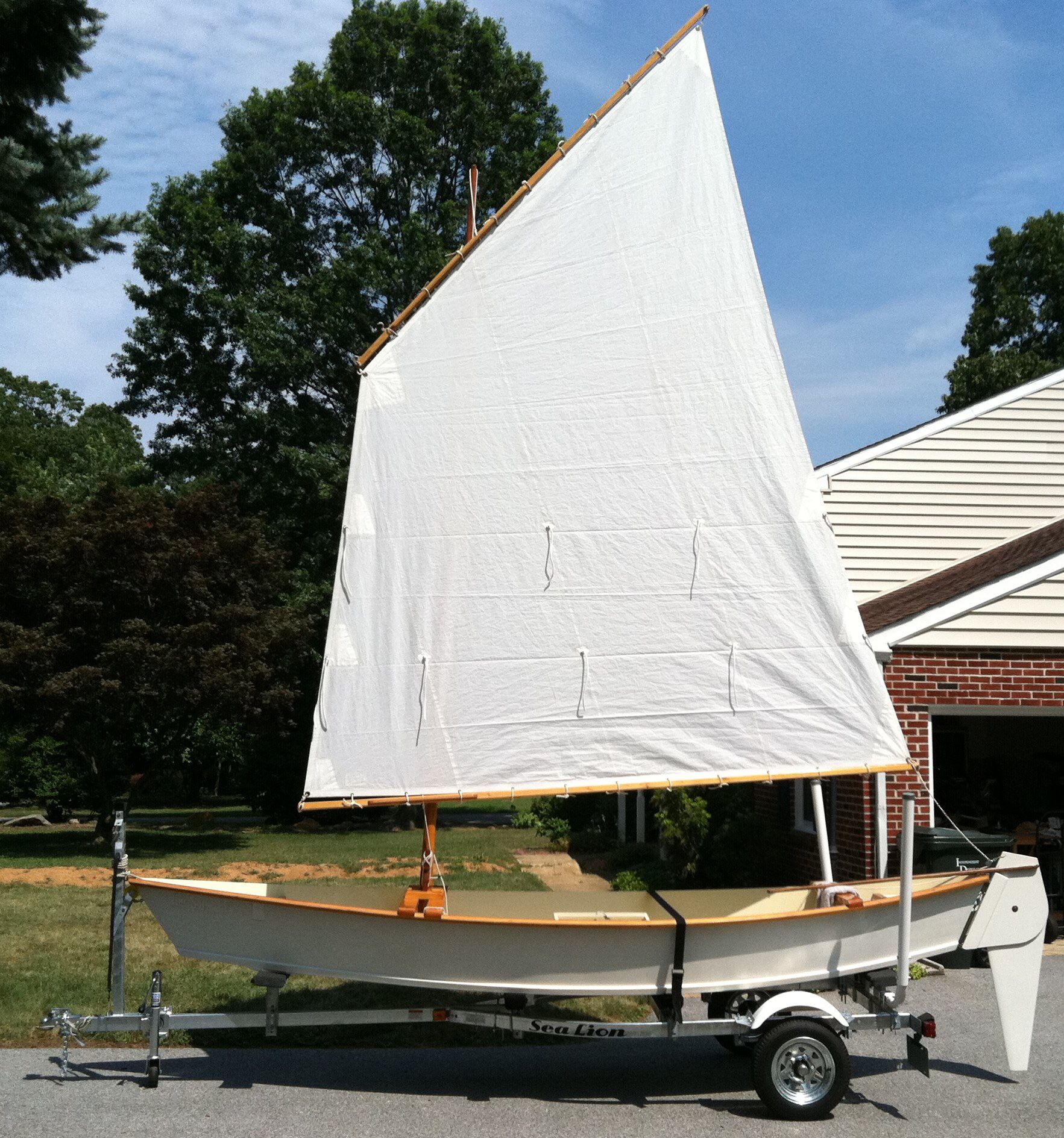 16' Wooden Sailboat (boat) and Galvanized Trailer