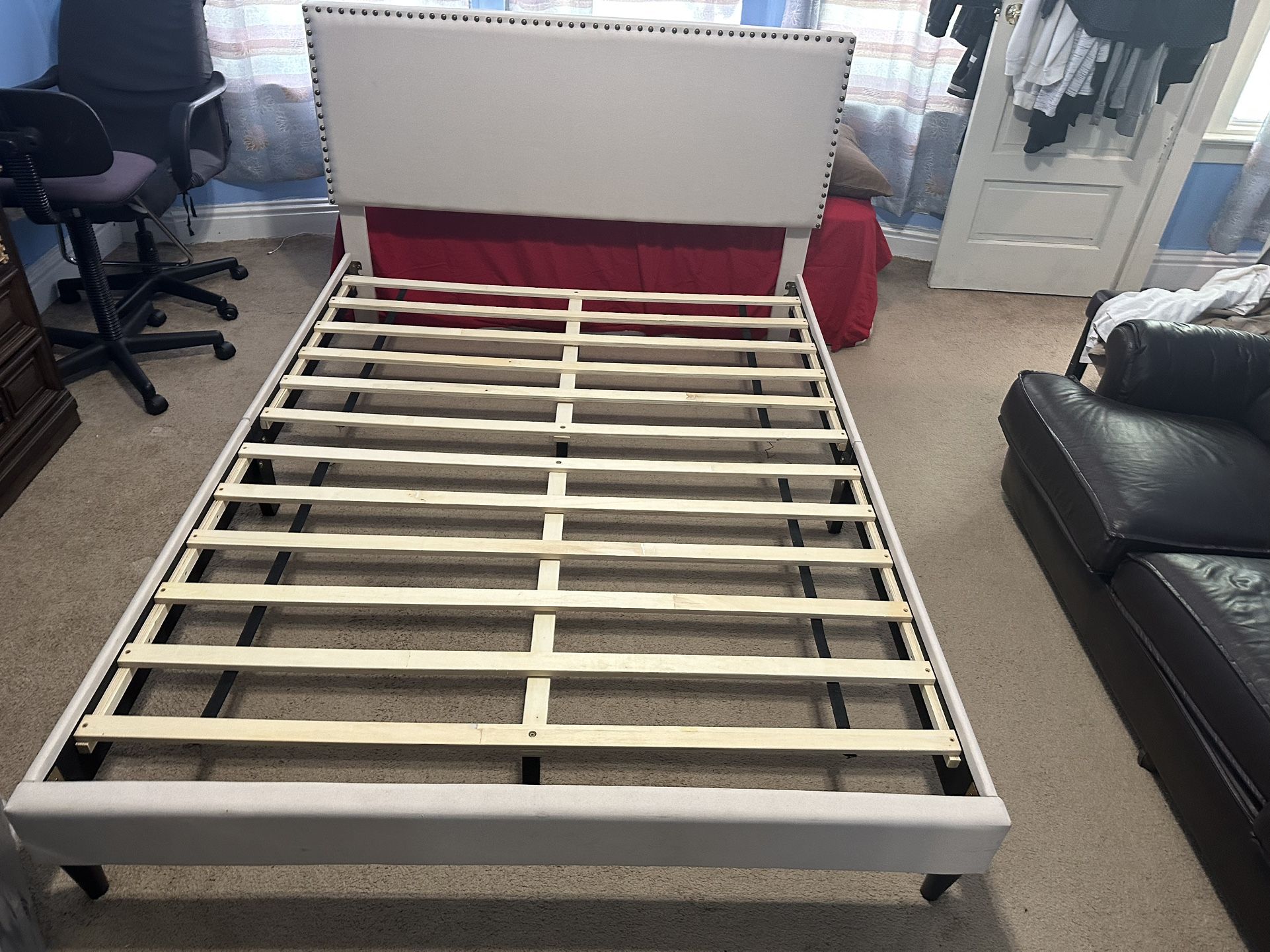 Queen Size Bed Frame And Box Spring and Mattress