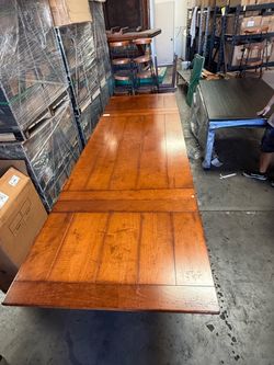 Large Solid Expandable Wood Dining Table