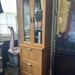 Storage hutch with filing cabinets