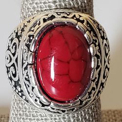 Antique Silver Stone Vintage Jewelry Rings For Men and Women Size 7.5