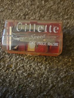 Vintage Gillette Super Speed One-Piece Safety Razor w/ Original Travel Case
