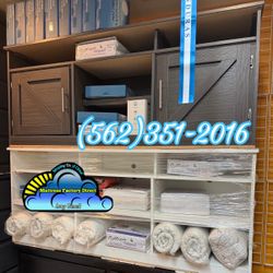 Tv Stand Grey With Two Storage Drawers New 