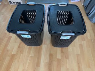 Lidded Lamper XL x2 Blqck Laundry Hampers