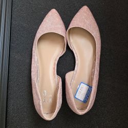 Pink Sparkly Flats Shoes - Lightly Worn