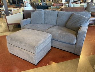 JONATHAN LOUIS INC 74″ Wide Grey Couch with Ottoman