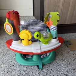 Infantino 3-in-1 Grow-with-Me Discovery Seat and Booster, Baby Activity Seat, Booster Seat for Dining Table with Removable Tray