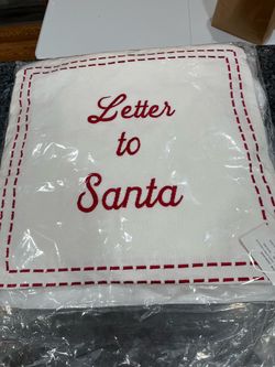 Letters To Santa  Christmas Pillow with New pillow and Sham cover.  Size approximately 18 inches long by 18 inches wide.  Brand new the pillow is fact