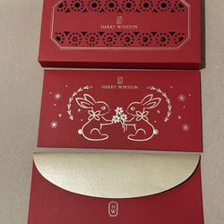 HARRY WINSTON Lunar New Year Of Rabbit Red Packet Money Envelopes Box with 2