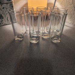 9 Clear Shot Glasses, $4 total, Great Condition